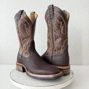 NEW Rod Patrick Mens Cowboy Boots Size 8B Brown Shark Leather Western Square Toe